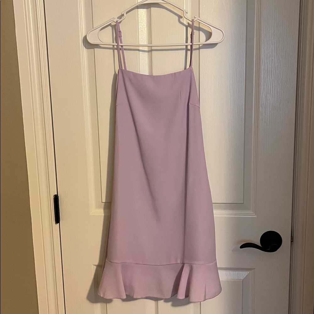 Lavender Slip Dress with Ruffle Hem